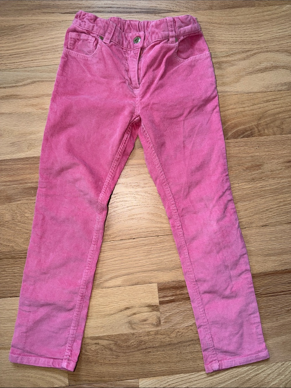 Petit Bateau Bubblegum Pink Fine wale Corduroy Leggings girls sz 6 years